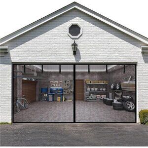 Garage Door Screen for 2 Car Garage Door-16x7FT Reinforced Fiberglass Screen